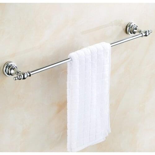 Towel Bar Bathroom Kitchen Towel Rack Chrome Polished Single Towel Rails Bar Wall Mounted Towel Rail Holder KD604