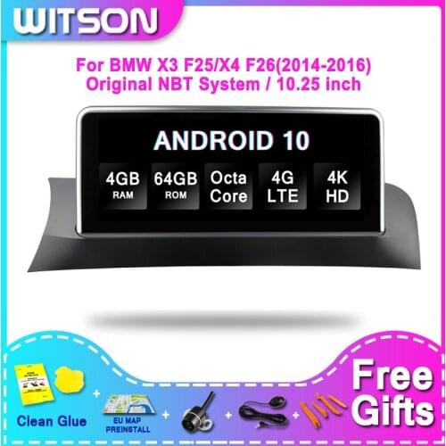 WITSON BMW BIG SCREEN Android 10.0 For BMW X3 F25/X4 F26(2014-2016) NBT 4G RAM 64GB ROM CAR RADIO