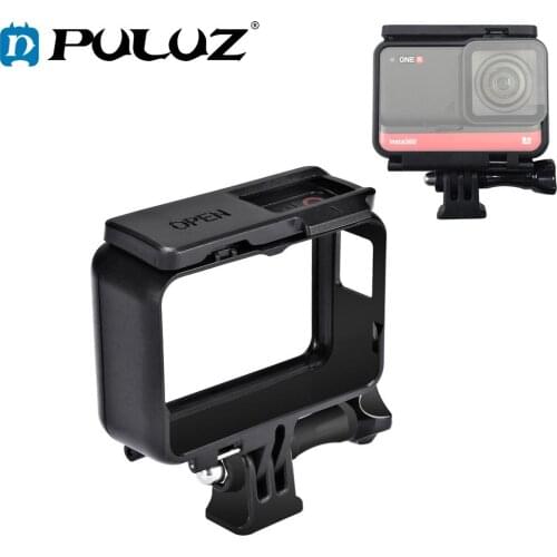 PULUZ ABS Plastic Frame Mount Protective Case &Base Buckle&Long Screw for Insta 360 One R 4K/Dual-lens Panoramic Camera 1.0 inch