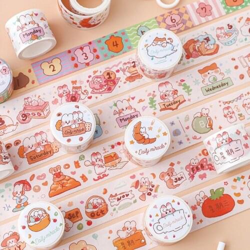 1pcs/1lot Decorative Adhesive Tapes Daily miracle Fresh and lovely Scrapbooking DIY Paper Japanese Stickers 5M