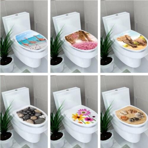 1Pcs 3D Toilet Sticker Decoration Wallpaper Bathroom Decor Accessories Wall Stickers Room Home Decor WC Sticker Decoration