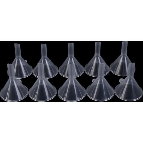 10Pcs Transparent Mini Funnels Small Plastic Bottleneck Bottles Packing Auxiliary Tool For Perfume Diffuser Mini Narrow Fine