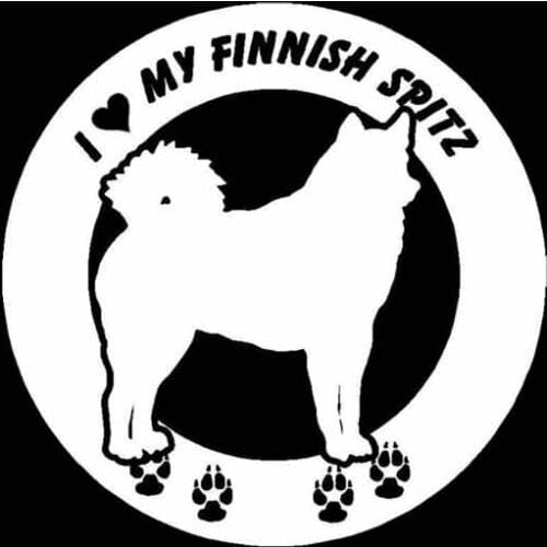 15CM*15CM I Love My Finnish Spitz Dog Animal Pet Car Decoration Sticker Black/Silver C2-3240