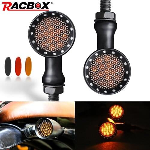 2Pcs/4Pcs Motorcycle Aluminium Turn Signal LED Lights Retro Bullet DRL Lamps For Yamaha Suzuki Kawasaki