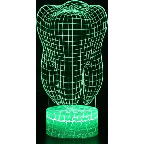 Tooth Design 3D illusion Lamp Hoom&Room Protect Teeth Decoration Night Lights Creative Touch Table Lamps Perfect Christmas Gifts