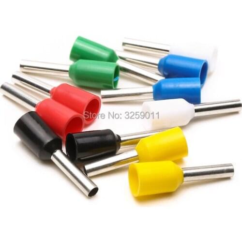 500PCS EV1512 1.5mm Electrical Crimp Terminal Block Tubular Wire Connector Cable Cord End Bootlace Ferrule tubular E1512 AWG16