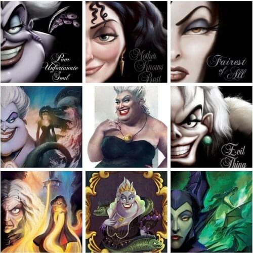 Disney Cartoon Evil Villain Witch Ursula 5D Diamond Painting Cross Stitch Kits Embroidery Handicraft Mosaic Resin Home Decor