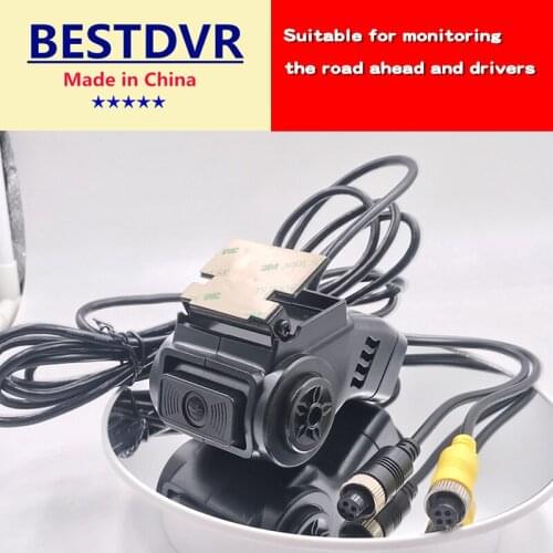 Binocular car camera dual lens monitoring probe built-in microphone, pickup glued glass truck head