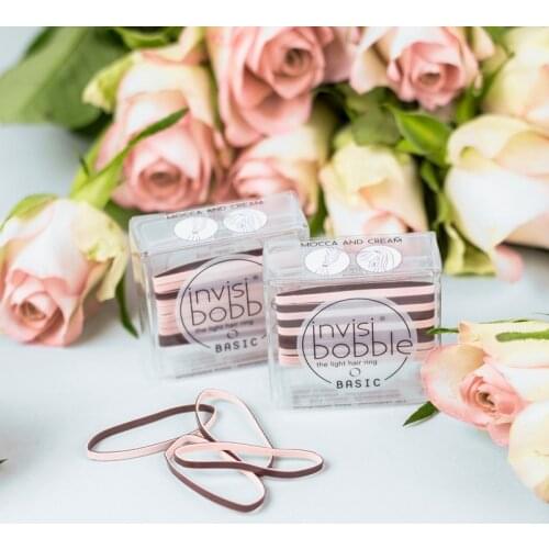 Invisibobble Basic Hair Elastics Rubber Band Ring Strong Grip for Ponytail Non-Soaking hair styllish accessories no damage kids