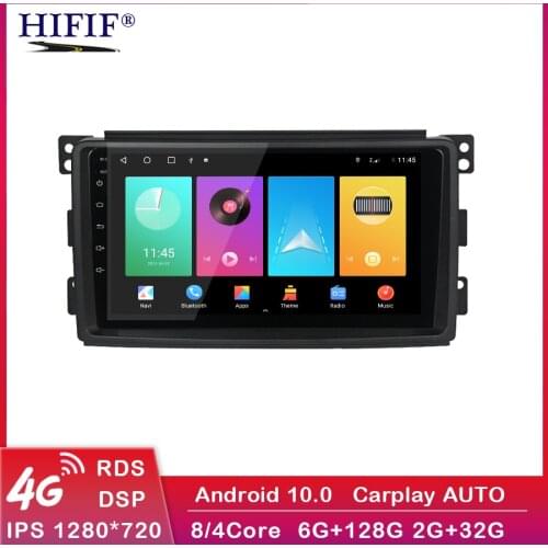 Carplay Android 10 For Smart Fortwo W451 2006~2009 Stereo Radio Video Wifi Carplay Map GPS Nav Navi Navigation Multimedia No DVD