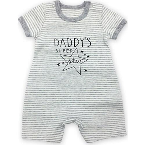 Baby Rompers For Boys Short Sleeve Cotton Stripe Jumpsuits Summer Infant Onesies Outfits Baby Boys Clothes