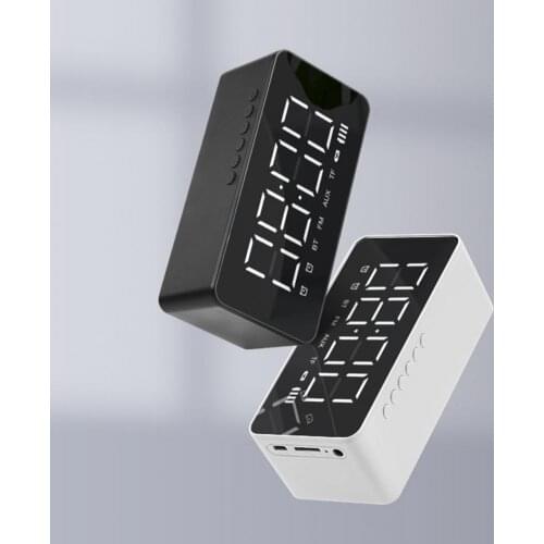 Electric Digital Alarm Clock With Heavy Bass Wireless Bluetooth Speaker Table Clock Time Led Display Loudspeaker for Office