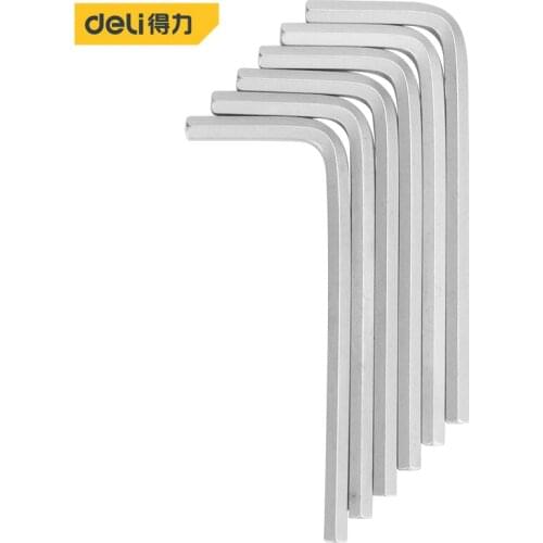 Deli L-Shape Wrench Metric Allen Hexagon Keys Set Long Arm Hex Key Wrench 4mm Chromium-Vanadium Steel Matte Home Repair Tools