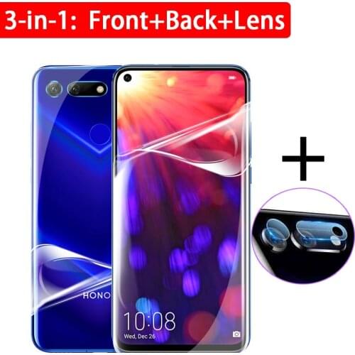 3-in-1 on Honor View 20 screen back hydrogel film camera lens protector for Huawei Honor V20 View20 Honor20 Not protective Glass