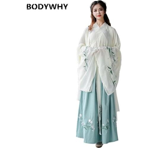 Hanfu Folk Dress Traditional Stage Oriental Festival Outfit New Arrival for Women Green Embroidered Dance Costume Polyester