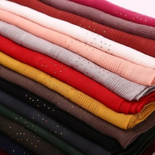 90*180cm summer muslim women cotton hijab scarf diamonds glitter femme musulman shawls islamic headscarf malaysia hijab