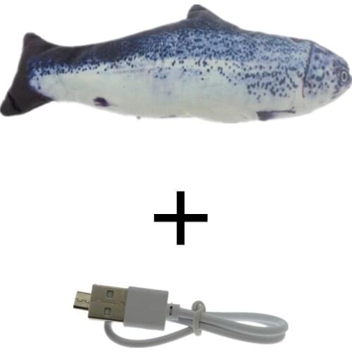 30CM Cat Toy Fish USB Electric Charging Simulation Dancing Jumping Moving Floppy Fish Cat Toy Electronic Fish For Cats Toys