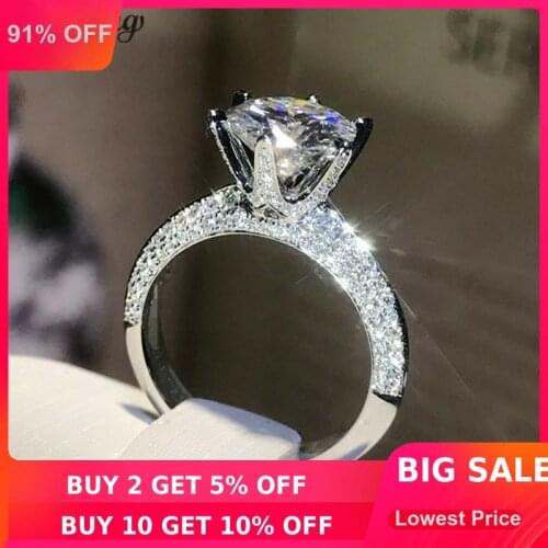 Choucong Handmade 100% Real 925 sterling Silver ring Round 0.8ct AAAAA Zircon Engagement Wedding Band Rings For Women men Bijoux