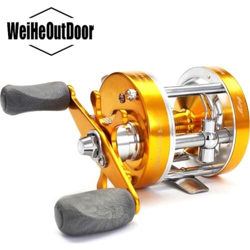 Full Metal Drum Fishing Reel Centrifugal Mechanical Dual Braking System 2+1BB Trolling Casting Boat Wheel L R Hand Optional