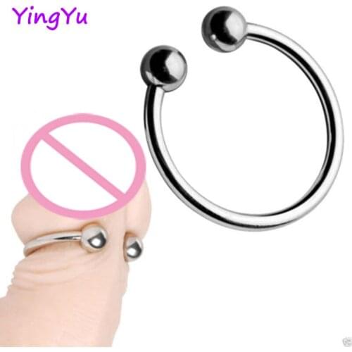 Metal Male Cock Penis Ring Sex Toys for Men Adults Couples Chastity Cage Device Delay Ejaculation Stainless Steel Sexy Gay Bdsm