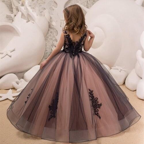 Ruffle Runway Dress Designers 2018 Baby Girl Dresses 7 Years See Through Dress Midi New Year Dress 2019 for Girls Party Wear