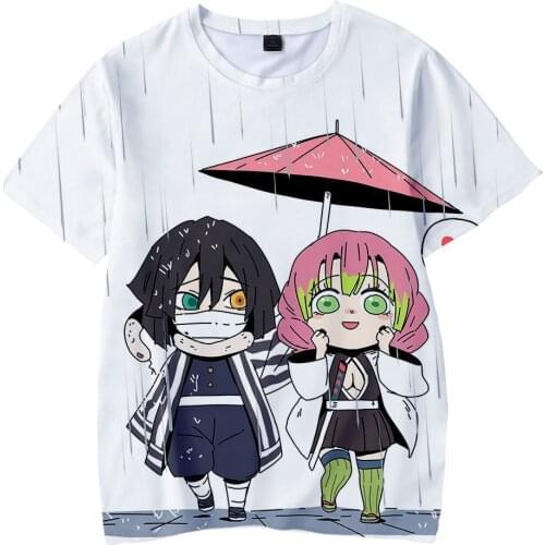 2021 digital printing short sleeve 3 d animation T-shirt lovers ghost out of the blade around big yards mens T-shirt