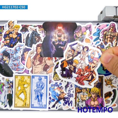50pcs Boy Bizarre Adventure Anime Phone Laptop Skateboard Car Sticker Pack for DIY Guitar Notebook Luggage Bike Cartoon Stickers