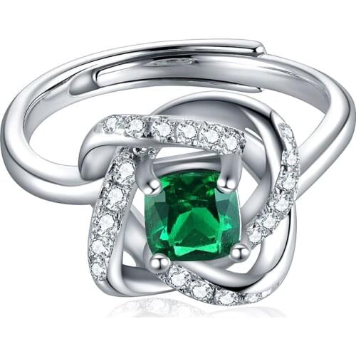 2021 Hot Sale New Arrival Beautiful Lab Grown Emerald Sterling Silver 925 Jewelry Rings
