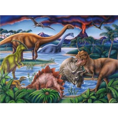 New Kids Room Decor Diamond Arts Crafts Painting Diy Full Kit for Adults Dinosaur Full Drills Embroidery Boys Gift Accessories