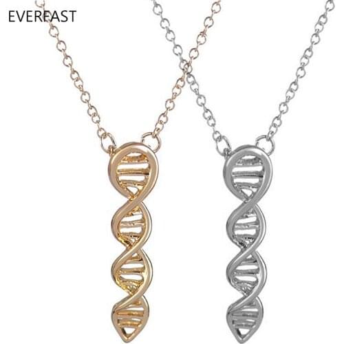 Wholesale 10pc/lot DNA Box Long Pendants Biology Molecule Necklace Science Jewelry Collier Femme Women Men Can Mix Color
