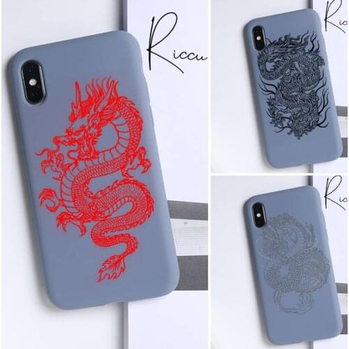 Chenel Black Dragon Phone Case for iPhone 8 7 6 6S Plus X SE 2020 XR 11 12 Pro mini pro XS MAX Candy Green Silicone Case