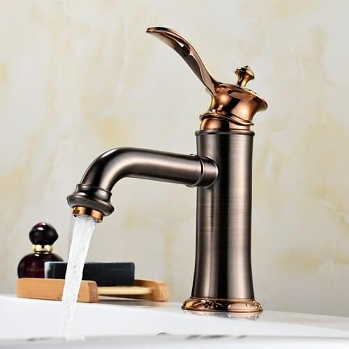 Brass Brown ORB Basin Faucet Single Handle Mixer Tap H/C Water Brushed Bathroom Basin Mixer Tap