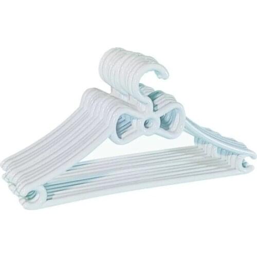 Modern Kids Clothes Hanger Baby Hanger Bow Hanger 12 Pcs Plastic White Color