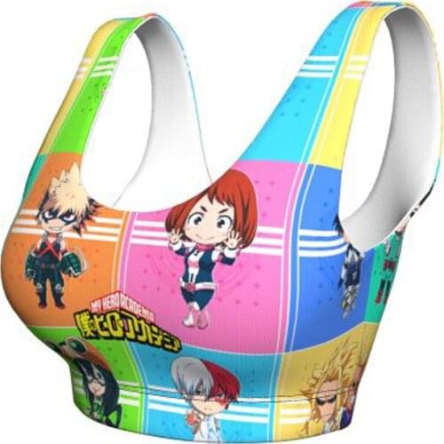 Sport Vest My Hero Academia Anime Cosplay Crop Women Tank Tops Summer Sleeping Running Yoga Dancing Multi-function Everyday Bra