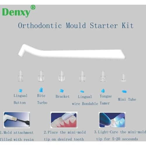 Denxy 2kits Dental Orthodontic Mould Starter Kit Ortho Injection Mould kit for Bracket Lingual button Tongue Tamer Accessories
