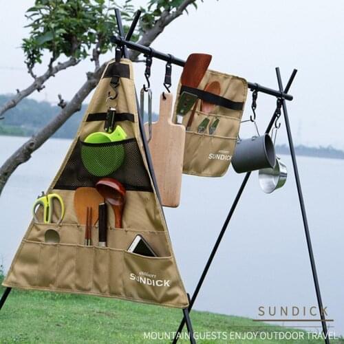 900D Oxford Cloth Outdoor Camping Picnic Tableware Storage Bag Portable Barbecue Cutlery Organizer Hanging Holder Bags