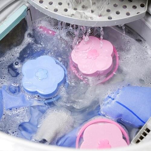 2pcs/set Floating Filter Mesh Bag Reusable Fluff Hair Catcher for Washing Machine Clothes Cleaning Household Washing Tools