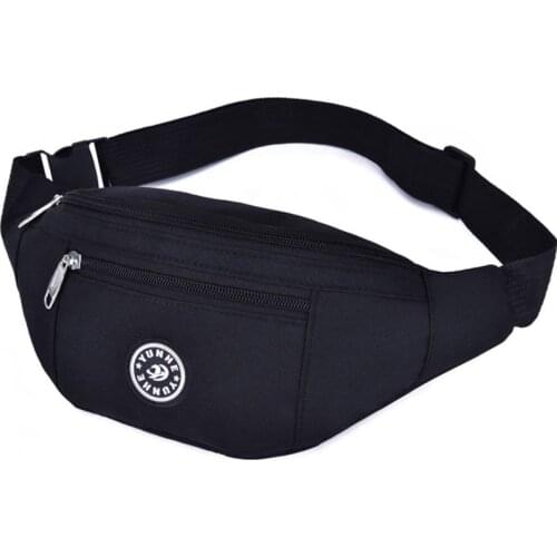 Waterproof Oxford Fanny Pack Waist Bag Casual Travel Zipper Chest Shoulder Crossbody Purse Solid Color Phone Pouch