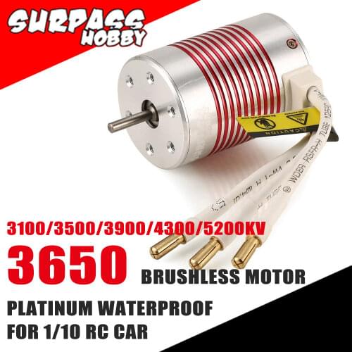 Surpass Hobby Platinum 3650 Waterproof 12v 24v Trolling Motor 3100KV 3500KV 3900KV 4300KV 5200KV for 1/10 RC Car Truck