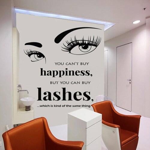 YOYOYU Vinyl Quotes Wall Sticker Beauty Salon Eyebrows Lashes Remove Decal Bedroom Living Room Home Decoration Art Poster ZX478