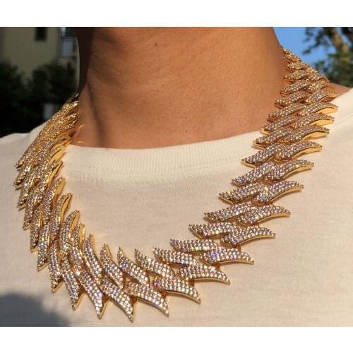 Hip hop jewelry 30mm Spiked Cuban chain