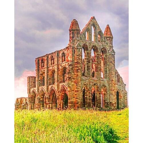 《Abandoned church》 picture painting by numbers home decor birthday present quadros decorativos