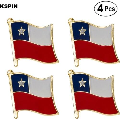 Chile Flag Pin Lapel Pin Badge Brooch Icons 4pcs