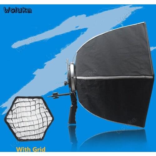 60CM Portable Umbrella Hexagon Softbox Flash Speedlight Speedlite Reflector Soft box with Honeycomb Grid Carrying Bag CD50 T10