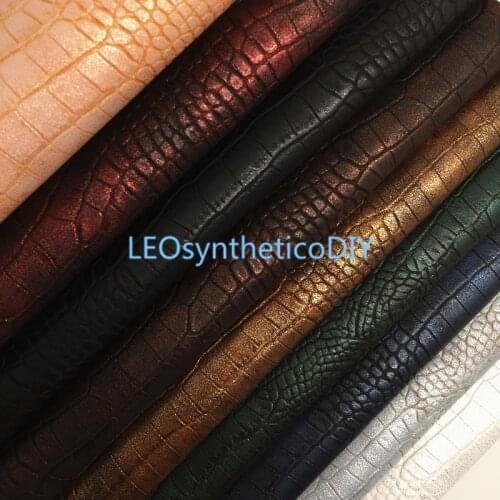 1PC 21X29CM Metallic Crocodile Faux Leather Fabric, Synthetic Leather Sheets, PU Leather For Making Bows LEOsyntheticoDIY R2047A