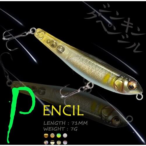 1PCS 71MM 7G Pencil Fishing Lures Sinking Wobbler Artificial Hard Bait 3D Eyes Japan pesca Fishing Bait Winter Fishing Tackle