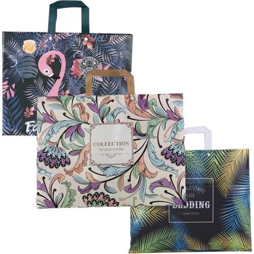 1pcs Gift Packaging Bag with Handle Plastic Bag Packing Shopping Business Bag Clothing Package Bags Party Supply Gift Bags