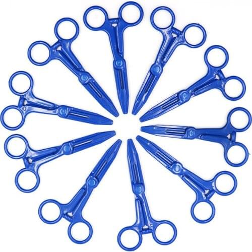 12PCS Dental Hemostatic Forceps Surgical Forceps Disposable Clamp Hemostats Plastic Scissors Medical Equipment Dentist Tool