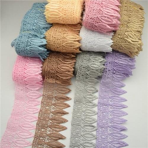 15yards 3.5'' Wide Daisy Venice Applique / Venise chemical Lace trim DIY crafted Fabric sewing 10colors