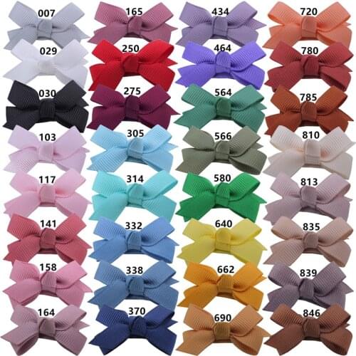 32pc/lot New 1.8inch Grosgrain Ribbon Hair Bows With Clips Baby Girls Full Wrapped Hair Clips Snap Clips Kids Hair Accessories